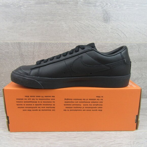 Nike Blazer Low '77 Womens Shoes Size 7 Triple Black NEW - Picture 3 of 13
